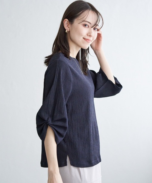 IKKA LOUNGE(イッカラウンジ)の「ジャガードホイップスリーブプルオーバー(Tシャツ/カットソー・レディース・ライトグレー/ネイビー/オフホワイト・L/M/S)」の12枚目の写真