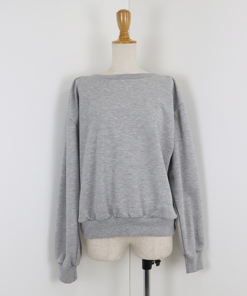 BLUEEAST（ブルーイースト）の「ボートネックスウェット（スウェット・レディース・ブラック/ホワイト系/ネイビー系/グレー・MEDIUM）」の5枚目の写真