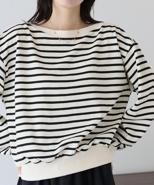 BLUEEAST（ブルーイースト）の「ボートネックスウェット（スウェット・レディース・ブラック/ホワイト系/ネイビー系/グレー・MEDIUM）」の18枚目の写真