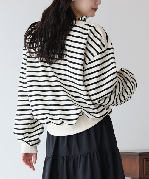 BLUEEAST（ブルーイースト）の「ボートネックスウェット（スウェット・レディース・ブラック/ホワイト系/ネイビー系/グレー・MEDIUM）」の15枚目の写真