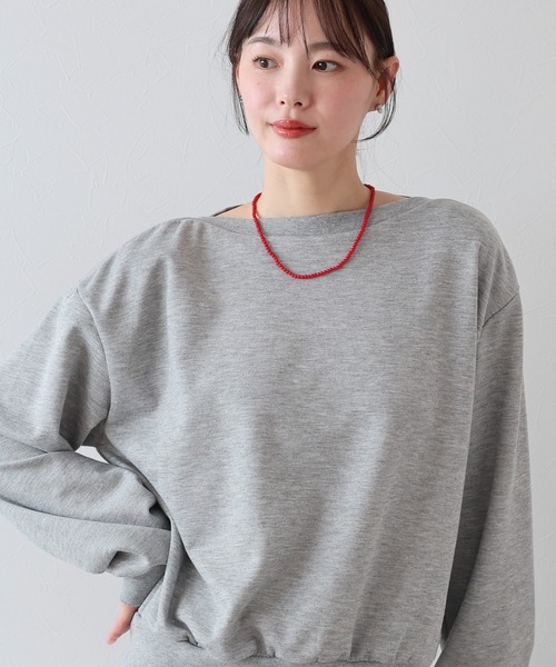 BLUEEAST（ブルーイースト）の「ボートネックスウェット（スウェット・レディース・ブラック/ホワイト系/ネイビー系/グレー・MEDIUM）」の21枚目の写真