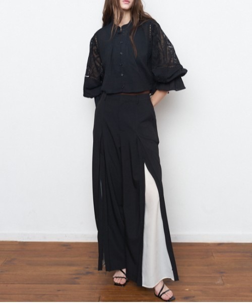 Muel Chic(ミュエルシック)の「Bailey 2way pants ベイリー2wayパンツ(その他パンツ・レディース・ブラック×ホワイト/ベージュ系/ブラック・MEDIUM/SMALL)」の3枚目の写真
