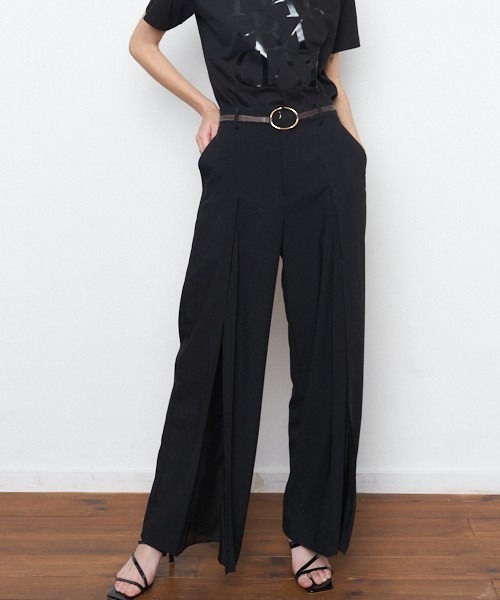 Muel Chic(ミュエルシック)の「Bailey 2way pants ベイリー2wayパンツ(その他パンツ・レディース・ブラック×ホワイト/ベージュ系/ブラック・MEDIUM/SMALL)」の2枚目の写真