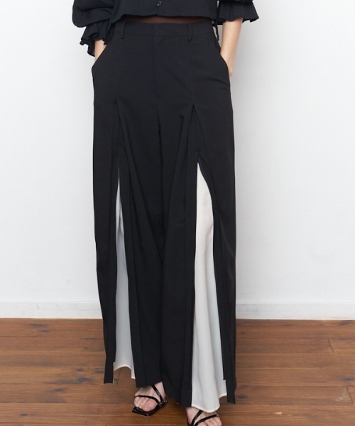 Muel Chic(ミュエルシック)の「Bailey 2way pants ベイリー2wayパンツ(その他パンツ・レディース・ブラック×ホワイト/ベージュ系/ブラック・MEDIUM/SMALL)」の15枚目の写真