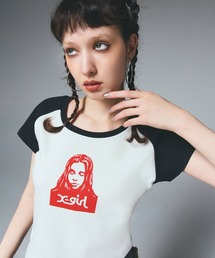 X-girl | FACE RAGLAN S/S BABY TEE(Tシャツ/カットソー)