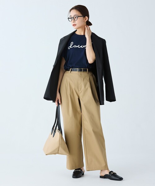 LACOSTE(ラコステ)の「ダブルタックワイドスラックス(チノパンツ・レディース・ベージュ/ブラック/キャメル/ネイビー・36/34/38/40)」の20枚目の写真