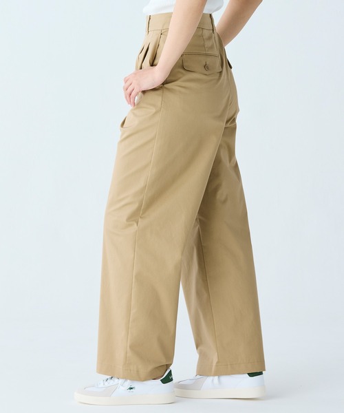 LACOSTE(ラコステ)の「ダブルタックワイドスラックス(チノパンツ・レディース・ベージュ/ブラック/キャメル/ネイビー・36/34/38/40)」の6枚目の写真