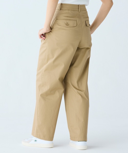 LACOSTE(ラコステ)の「ダブルタックワイドスラックス(チノパンツ・レディース・ベージュ/ブラック/キャメル/ネイビー・36/34/38/40)」の7枚目の写真