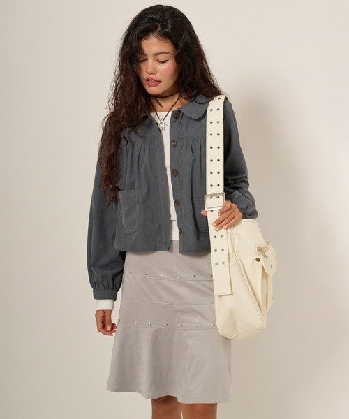 TINA:JOJUN(ティーナジョジュン)の「キャンバス バックルバッグ TINA:JOJUN(ショルダーバッグ・レディース・ライトブルー/アイボリー・F)」の5枚目の写真