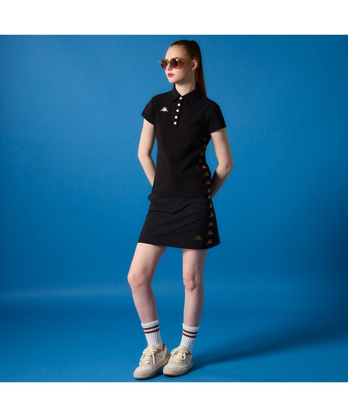 KAPPA GOLF カッパゴルフ スカート 総柄 ブルー系 L セール】Kappa GOLF カッパゴルフ ブランド ロゴ BANDA ミニ丈