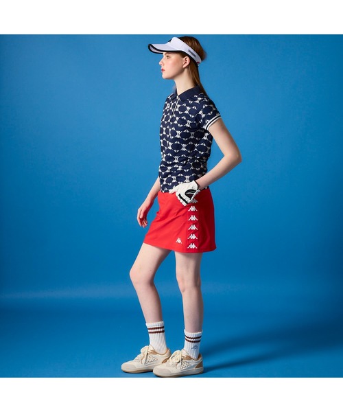 KAPPA GOLF カッパゴルフ スカート 総柄 ブルー系 L セール】Kappa GOLF カッパゴルフ ブランド ロゴ BANDA ミニ丈