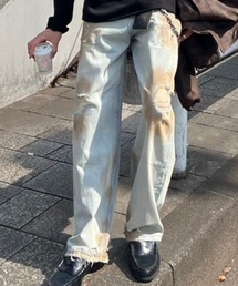 Chikashitsu +(`JVcvX)́yChikashitsu +zbloody wash damage denim pants / y`JVcvXzEHbVO_[Wfjpc(fjpc)