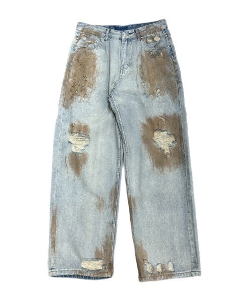 Chikashitsu +(チカシツプラス)の「【Chikashitsu +】bloody wash damage denim pants / 【チカシツプラス】ウォッシングダメージデニムパンツ(デニムパンツ・メンズ・ブルー・S/M)」の8枚目の写真