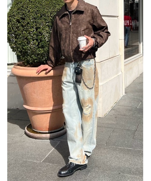 Chikashitsu +(チカシツプラス)の「【Chikashitsu +】bloody wash damage denim pants / 【チカシツプラス】ウォッシングダメージデニムパンツ(デニムパンツ・メンズ・ブルー・S/M)」の10枚目の写真