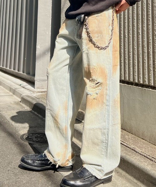 Chikashitsu +(チカシツプラス)の「【Chikashitsu +】bloody wash damage denim pants / 【チカシツプラス】ウォッシングダメージデニムパンツ(デニムパンツ・メンズ・ブルー・S/M)」の17枚目の写真