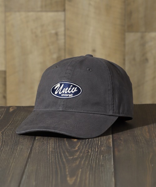 UNIVERSAL OVERALL（ユニバーサルオーバーオール）の「【UNIVERSAL OVERALL/ユニバーサルオーバーオール】オーバルロゴ刺繍 コットンツイルキャップ（キャップ・メンズ・チャコール/カーキ/サックスブルー・FREE）」の2枚目の写真