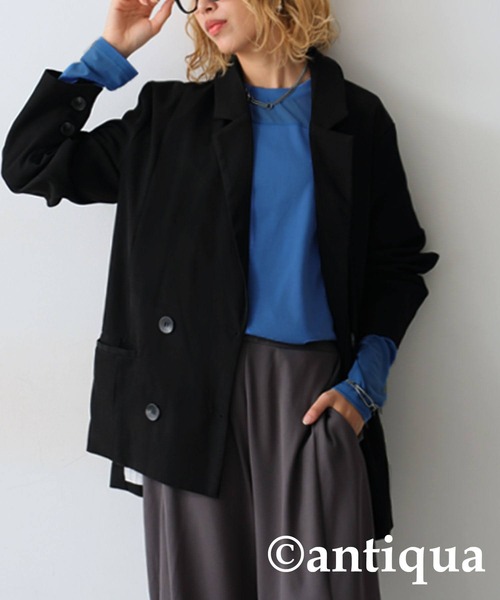 antiqua(アンティカ)の「シアー切り替え 長袖 ロンT(Tシャツ/カットソー・レディース・ブラック/ネイビー/ホワイト/ダークグレー/イエロー/オレンジ/ホワイト系その他/ライトグレー/ブルーグリーン/ブラック系その他/ブルー・P/R)」の16枚目の写真