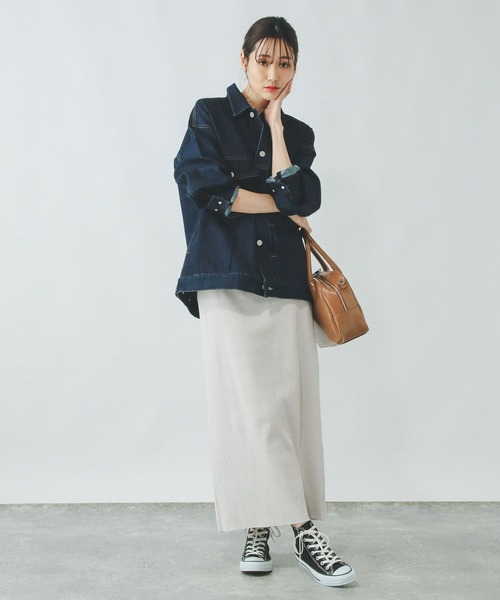 GLOBAL WORK（グローバルワーク）の「セルフCUTリブIラインスカート/288750（スカート・レディース・ライトグレー/ネイビー/その他/ブラック・LARGE/MEDIUM）」の20枚目の写真