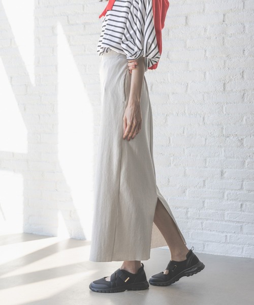 GLOBAL WORK（グローバルワーク）の「セルフCUTリブIラインスカート/288750（スカート・レディース・ライトグレー/ネイビー/その他/ブラック・LARGE/MEDIUM）」の16枚目の写真