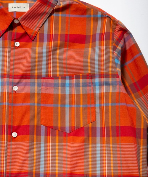 FACTOTUM（ファクトタム）の「【FACTOTUM】Printed JAQ Square Hem Shirt（シャツ/ブラウス・メンズ・オレンジ系/ネイビー系・46/48/44）」の7枚目の写真