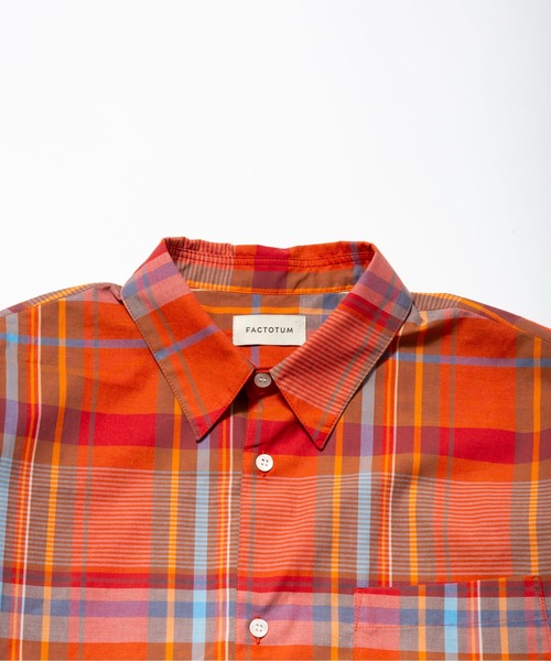 FACTOTUM（ファクトタム）の「【FACTOTUM】Printed JAQ Square Hem Shirt（シャツ/ブラウス・メンズ・オレンジ系/ネイビー系・46/48/44）」の3枚目の写真