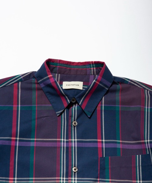 FACTOTUM（ファクトタム）の「【FACTOTUM】Printed JAQ Square Hem Shirt（シャツ/ブラウス・メンズ・オレンジ系/ネイビー系・46/48/44）」の4枚目の写真
