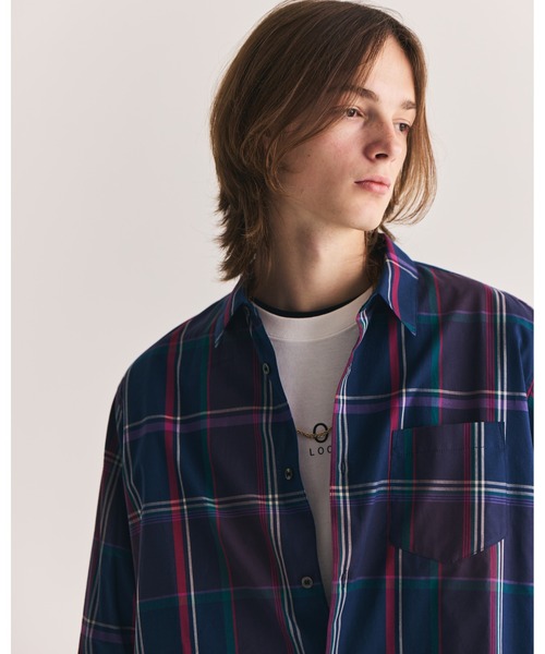 FACTOTUM（ファクトタム）の「【FACTOTUM】Printed JAQ Square Hem Shirt（シャツ/ブラウス・メンズ・オレンジ系/ネイビー系・46/48/44）」の21枚目の写真