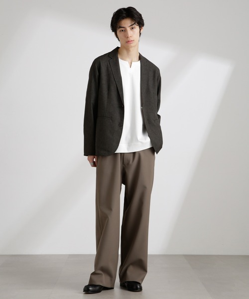 NANO universe（ナノユニバース）の「テックリネンライトジャケット（テーラードジャケット・メンズ・ネイビー/チャコール・L/M/S）」の7枚目の写真