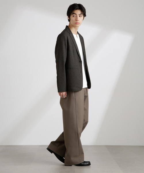 NANO universe（ナノユニバース）の「テックリネンライトジャケット（テーラードジャケット・メンズ・ネイビー/チャコール・L/M/S）」の9枚目の写真