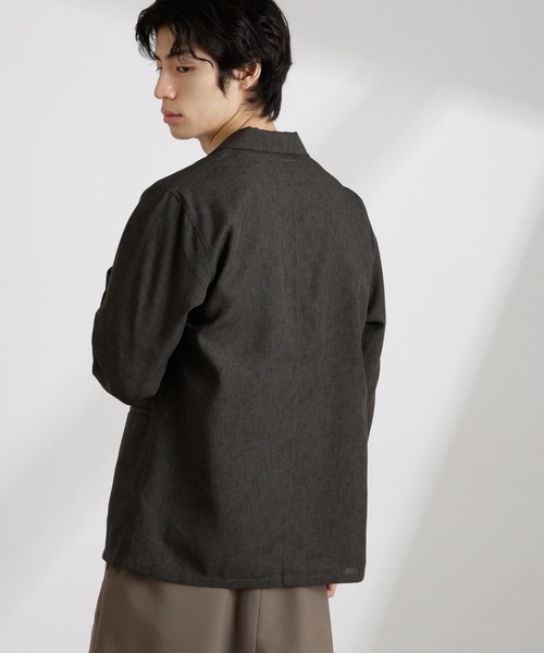 NANO universe（ナノユニバース）の「テックリネンライトジャケット（テーラードジャケット・メンズ・ネイビー/チャコール・L/M/S）」の5枚目の写真