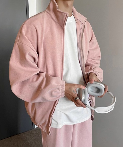 CERCA（チェルカ）の「【NOWLE】スタンドカラー ジップ スウェット ジャケット / トラック パンツ セットアップ（スウェット・メンズ・ネイビー/ピンク・MEDIUM/LARGE）」の10枚目の写真