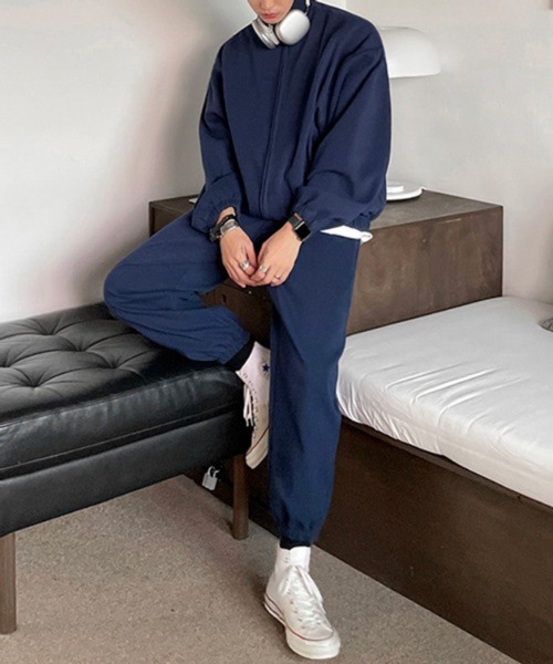 CERCA（チェルカ）の「【NOWLE】スタンドカラー ジップ スウェット ジャケット / トラック パンツ セットアップ（スウェット・メンズ・ネイビー/ピンク・MEDIUM/LARGE）」の11枚目の写真