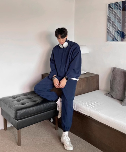 CERCA（チェルカ）の「【NOWLE】スタンドカラー ジップ スウェット ジャケット / トラック パンツ セットアップ（スウェット・メンズ・ネイビー/ピンク・MEDIUM/LARGE）」の13枚目の写真