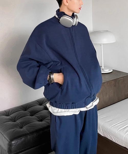 CERCA（チェルカ）の「【NOWLE】スタンドカラー ジップ スウェット ジャケット / トラック パンツ セットアップ（スウェット・メンズ・ネイビー/ピンク・MEDIUM/LARGE）」の14枚目の写真