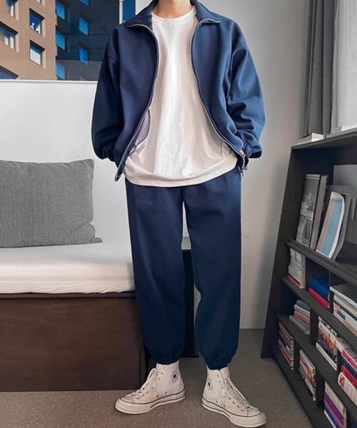 CERCA（チェルカ）の「【NOWLE】スタンドカラー ジップ スウェット ジャケット / トラック パンツ セットアップ（スウェット・メンズ・ネイビー/ピンク・MEDIUM/LARGE）」の17枚目の写真