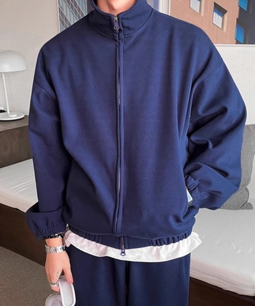 CERCA（チェルカ）の「【NOWLE】スタンドカラー ジップ スウェット ジャケット / トラック パンツ セットアップ（スウェット・メンズ・ネイビー/ピンク・MEDIUM/LARGE）」の19枚目の写真