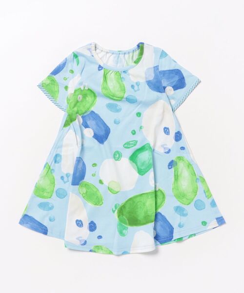 HAKKA KIDS(ハッカキッズ)の「バブルプリントワンピース(ワンピース・キッズ・サックスブルー/ピンク・110cm/120cm/100cm/130cm)」の1枚目の写真