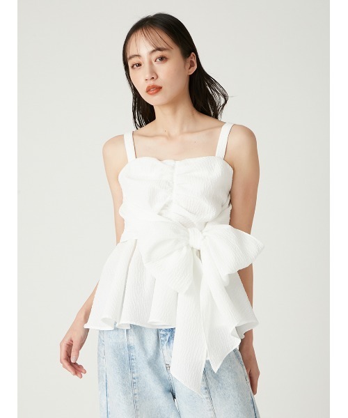 FRAY I.D(フレイアイディー)の「2wayリボントップス(シャツ/ブラウス・レディース・ブラウン/ピンク/ホワイト・1/0)」の14枚目の写真