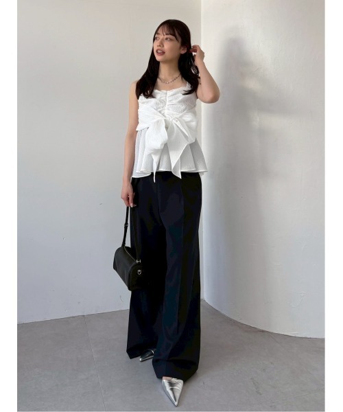 FRAY I.D(フレイアイディー)の「2wayリボントップス(シャツ/ブラウス・レディース・ブラウン/ピンク/ホワイト・1/0)」の6枚目の写真