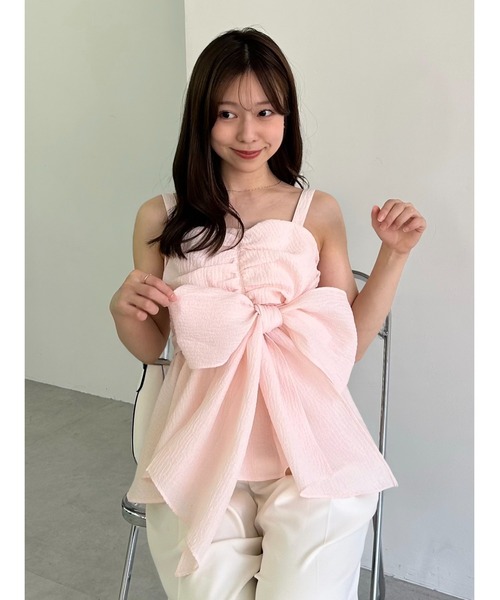 FRAY I.D(フレイアイディー)の「2wayリボントップス(シャツ/ブラウス・レディース・ブラウン/ピンク/ホワイト・1/0)」の13枚目の写真