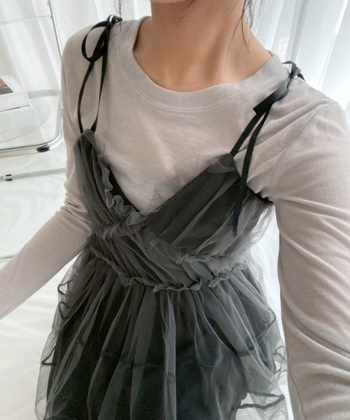 merrylatte（メリーラテ）の「シアーリボンミニワンピース（ワンピース・レディース・ブラック・MEDIUM）」の13枚目の写真