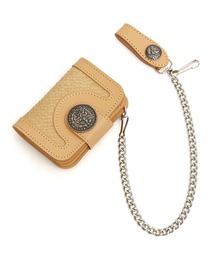 an meets zakka（アンミツザッカ）の「an meets zakka ビッグネイティブ刻印コンチョパイソン型押しカウレザーウォレットチェーン付き二つ折り財布（財布）」