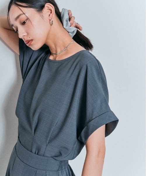 W:Huku（フーク）の「【W:Huku / メランジツイル】ぺプラム ブラウス（シャツ/ブラウス・レディース・チャコール/ブラウン/ブラック/オフホワイト・FREE）」の3枚目の写真