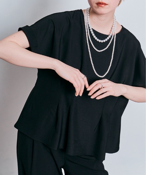 W:Huku（フーク）の「【W:Huku / メランジツイル】ぺプラム ブラウス（シャツ/ブラウス・レディース・チャコール/ブラウン/ブラック/オフホワイト・FREE）」の5枚目の写真