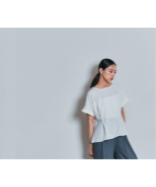 W:Huku（フーク）の「【W:Huku / メランジツイル】ぺプラム ブラウス（シャツ/ブラウス・レディース・チャコール/ブラウン/ブラック/オフホワイト・FREE）」の9枚目の写真