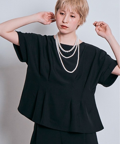 W:Huku（フーク）の「【W:Huku / メランジツイル】ぺプラム ブラウス（シャツ/ブラウス・レディース・チャコール/ブラウン/ブラック/オフホワイト・FREE）」の7枚目の写真