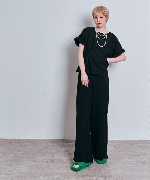 W:Huku（フーク）の「【W:Huku / メランジツイル】ぺプラム ブラウス（シャツ/ブラウス・レディース・チャコール/ブラウン/ブラック/オフホワイト・FREE）」の8枚目の写真