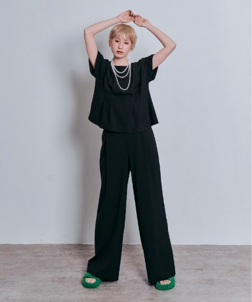 W:Huku（フーク）の「【W:Huku / メランジツイル】ぺプラム ブラウス（シャツ/ブラウス・レディース・チャコール/ブラウン/ブラック/オフホワイト・FREE）」の6枚目の写真