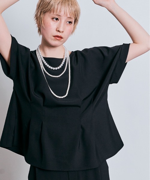 W:Huku（フーク）の「【W:Huku / メランジツイル】ぺプラム ブラウス（シャツ/ブラウス・レディース・チャコール/ブラウン/ブラック/オフホワイト・FREE）」の21枚目の写真