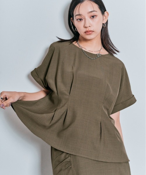 W:Huku（フーク）の「【W:Huku / メランジツイル】ぺプラム ブラウス（シャツ/ブラウス・レディース・チャコール/ブラウン/ブラック/オフホワイト・FREE）」の20枚目の写真